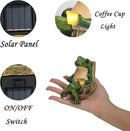 Frog Solar Lights Outdoor Garden Mini Frog Figurines Decor for Patio Yard Lawn Ornament Solar Garden Miniature Frog Decor Gift for Women Mother's Day Birthday Housewarming Gifts by CozyNest Decor
