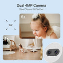 Simsky Split Screen Video Baby Monitor with 2 Cameras, Dual 4MP Cameras with 6X Zoom, 7" UHD Touch Screen Portable Audio Baby Monitor, App Remote Access, 5200mAh Battery, 32GB Local Storage by TinyTreasures Baby Boutique