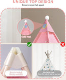 Teepee Tent for Kids with Inflatable Airbed, String Lights, Balloons, Pump, Washable Slumber Party Tent Indoor Outdoor for Girls Boys, Children Tipi Playhouse for Playtime and Sleepover by TinyTreasures Baby Boutique