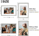 Vittanly 11x17 Picture Frames Set of 9, Shatter Resistant Plexiglass, Display 8x12 Pictures with Mat or 11x17 without Mat, Photo Frames for Wall Mount, Engineered Wood, Grey by CozyNest Decor