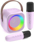Karaoke Machine for Kids, Toys for 3-12 Years Old Girls Gifts, Kids Karaoke Microphone Machine Toy, Best Fun Christmas Birthday Gifts for 5 6 7 8 9 10 11 Years Teens Girl Boys Purple 2 Mic by TinyTreasures Baby Boutique