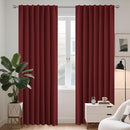 Joydeco Blackout Curtains 108 Inches Long, Thermal Insulated Black Out Curtains 2 Panels Set, Room Darkening Drapes for Living Room Window Rod Pocket Back Tab (W52 x L108 Inch, Burgundy Red) by TinyTreasures Baby Boutique