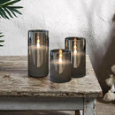 LED Flickering Candles with Remote Timer,Glass Flamless Pillar Candles Real Wax with 3D Wick Realistic,Warmth Decoration for Wedding Home Festival (Grey) by GreenHaven Gardens