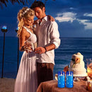 NURADA 3"x6"Flickering Flameless Candles: Built-in Star String 3D Wick Battery Operated LED Candles with Remote and Timer for Wedding Valentine's Day Decor, Blue 2 Pack by CozyNest Decor