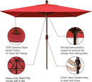 EliteShade USA 10-Year-Non-Fading 6.5x10Ft Rectangular Market Umbrella Patio Umbrella Outdoor Table Umbrella with Ventilation, Logo Red by GreenHaven Gardens