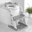 Potty Training Seat, Upgrade 2 in 1 Potty Training Toilet for Toddler, Toddler Toilet Seat for Boys Girls with Splash Guard, Anti-Slip Pad and Step Stool (Grey) by TinyTreasures Baby Boutique