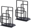 SRIWATANA Book Ends Heavy Duty, Decorative Black Bookends for Shelves, Window Lattice Design by CozyNest Decor