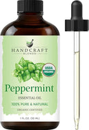 Handcraft Blends Organic Peppermint Essential Oil – 1 Fl Oz – 100% Pure and Natural – Premium Grade Essential Oil for Diffuser and Aromatherapy by CozyNest Decor