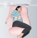 MOON PARK Pregnancy Pillows for Sleeping - U Shaped Full Body Maternity Pillow with Removable Cover - Support for Back, Legs, Belly, HIPS - 57 Inch - Pink - Cooling Cover by TinyTreasures Baby Boutique