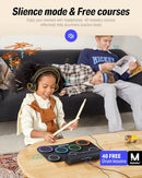 Donner Electric Drum Set Upgrated, 7 Pads Electronic Drum Pad Roll Up Quiet Drum Pad Built-in Speaker, 40 Lessons Included, Kids Holiday Christmas & Birthday Gift Instrument Toys(DED-20R) New by TinyTreasures Baby Boutique
