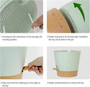 Self Watering Pots for Indoor Plants,12 inch Planters with Drainage Holes Plastic Flower Pots with Deep Reservoir, Green with Brown by CozyNest Decor