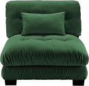 Armless Sofa W/1 Pillow - Green by CozyNest Decor