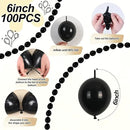 Black Quick Link Balloons, 100PCS Linking Balloons for Make Balloon Wall Balloon Arch Balloon Chains, Linkable Balloons for Wedding Birthday Baby Shower Engagement Graduation Party Decorations (6inch) by CozyNest Decor