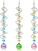 H&D HYALINE & DORA Set of 3 Crystal Sun Catcher for Window Hanging Double-Spiral Gazing Ball Spiral Tail Rainbow Maker Wind Spinners Outdoor for Garden, Patio, Porch, Christmas by GreenHaven Gardens