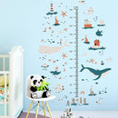 3D Cartoon Height Growth Chart for Kids Wall Decal Removable DIY Whale Ocean Animal Wall Decal Peel and Stick Sailing House Art Decor for Kids Nursery Bedroom Living Room Bathroom Decor by TinyTreasures Baby Boutique