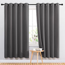 NICETOWN Blackout Curtains Panels for Bedroom - 3 Pass Microfiber Noise Reducing Thermal Insulated Solid Ring Top Blackout Window Drapes (2 Panels, 66 x 72 Inch, Gray) by TinyTreasures Baby Boutique