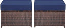 Outdoor Ottoman Rattan Footstool - Patio Ottomans with Removable Cushion, All-Weather PE Wicker & Steel Frame for Poolside, Garden Outdoor Furniture,23.6 x 21.7 x 17.8 inches, Brown by CozyNest Decor