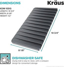 Kraus Roll Up Dish Drying Rack with Self-Draining Silicone Dish Drying Mat and Silicone Soap Dish Holder in Black, KDM-KRM-10BL by CozyNest Decor