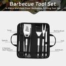 MAISON HUIS Adjustable Portable Charcoal Grill Multi-functional Metal Small BBQ Smoker with 9-Piece Stainless Steel Grill Tool Set for Outdoor Hiking Picnic (Green Kit) by GreenHaven Gardens