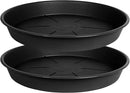2 Pack of Plant Saucer 14 inch, Black Plastic Flower Plant Pot Saucer, Heavy Duty Plant Drip Trays Saucers for Indoor, Plant Water Tray for Planters by GreenHaven Gardens