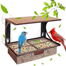 Window Bird Feeder with Strong Suction Cups, Metal Bird Feeders for Outdoors Birdwatching Gifts for Cats & Nature Lovers by CozyNest Decor