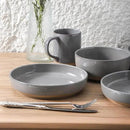 Pasta Bowls 26 OZ,Ceramic Salad Serving Bowls Set of 4,Large 8.2 inch Shallow Bowls Plates for Soup,Fruit,Noodle,Dinner,Dishwasher & Microwave Safe,Gray by CozyNest Decor