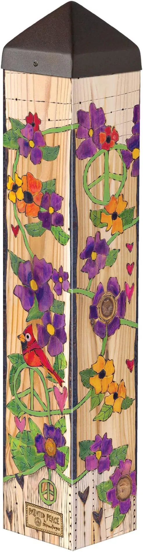 Studio M Art Pole, PVC Weather Resistant Pole with Vinyl Bowl 20 inches Tall Outdoor Decoration for Gardens, Patios, Yards, Landscaping and Birding Accessories, Always in Our Hearts, photo 2 of 7
