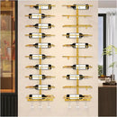 20 Bottle Wall Mount Wine Rack with Wine Glass Holder, Metal Wine Wall Rack, Wall Racks for Wine Bottles Display and Storage, Hanging Bottle Organizer for Living Dining Room Wine Cellar Bar (Gold) by CozyNest Decor