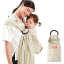Mamaway Baby Ring Sling Carrier - Newborn and Toddler Sling (Supports up to 165lbs), IHDI Certified, Rayon & Linen Made, Soft & Breathable, Nylon 66 Safety Rings, Storage Pocket Design, Khaki by TinyTreasures Baby Boutique