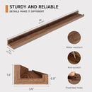 Fun Memories Picture Ledge Shelf, 36 Inch Floating Shelves Set of 2, Nursery Book Shelves for Toys Storage, Kids Bookshelf Wall Mounted for Wall Decor Books Photo Frames, Walnut by TinyTreasures Baby Boutique