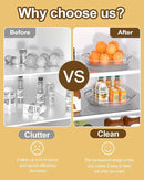 2 Pack Lazy Susan Organizer 9.25''and 11.81'' Two-Tier Lazy Susan Turntable for Cabinet, Spice Rack, and Pantry Storage - Spinning Makeup Organizer for Bathroom, Clear by CozyNest Decor
