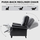 UIXE Pushback Recliner Chairs Set of 2, PU Leather Armchair Push Back Accent Chair, Rivet Trim Club Chair Home Theater Overstuffed Single Sofa Reading Seat for Living Room, Black by CozyNest Decor