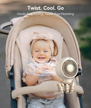 Dreamegg Portable Stroller Fan - 4000mAh Rechargeable Baby Stroller Fan With LED Display, Night Light, Hidden Blade, Detachable 4 Speed 360°Rotate, Handheld Cooling for Crib,Travel, Car Seat, Bedroom by TinyTreasures Baby Boutique