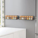 2 Pack Magnetic Spice Rack Organizer, Space Saver for Refrigerator and Microwave Oven, Magnetical Fridge Shelf for Jars, Seaoning, tins and Utensils Black by CozyNest Decor