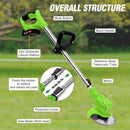 ALSO GO Electric Weed Wacker Grass Trimmer, 3 in 1 Weed Eater Battery Powered, Cordless Trimmer with 2pcs 24V Batteries, Stringless Lightweight Lawn Edger Brush Cutter for Lawn Garden Yard by GreenHaven Gardens