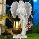 Solar Angel Garden Statue, Angel Figurine Outdoor Decor with Warm White Solar Lantern Garden Angel Figurine Outdoor Statue Waterproof Angel Sculpture Lawn Yard Art Patio Ornament Housewarming Gift by CozyNest Decor