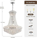 Modern Crystal Chandeliers Foryer Chandelier for High Ceilings, 11-Lights Silver Empire Crystal Chandeliers for Living Dining Room Entryway Hallway(D23.6) by CozyNest Decor