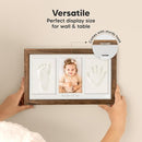 Baby Hand and Footprint Kit - Clay Handprint Keepsake Frame, Newborn Nursery Picture Frame, Personalized New Mom Gifts for Baby Shower & Registry (Medium Oak) by TinyTreasures Baby Boutique