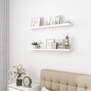 Picture Ledge Shelf, Wood Floating Shelves Set of 2, 36 inch Picture Ledge Shelves, Photo Ledge Nursery Book Shelves Wall Mounted for Living Room Kids' Room Bedroom, Color White by TinyTreasures Baby Boutique