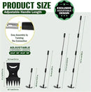 Weed Puller Tool with Long Handle - 58" Manual Weeder Remover Tool, 2 in 1 Hand Weed Rake and Garden Hoe for Gardening, Heavy Duty Uprooting Weeding Pull for Yard, Lawn, Patio and Garden by GreenHaven Gardens