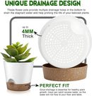 Indoor Outdoor Plant Pots- Self Watering Planters with Drainage Holes and Saucers, 9,8, 7.5 Inches, 3 Pots (Snow) by GreenHaven Gardens
