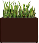Metal Rectangular Planter, 35.5"x 10"x 28" Brown Planter Box for Outdoor, Easy Installation Galvanized Steel Planter with Drainage Holes, Outdoor Planter for Porch/Patio/Garden by GreenHaven Gardens