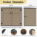 ZZM Large Outdoor Storage Shed, 48 Cu Ft Resin Versatile Storage Cabinet for Patio Accessories, Trash Cans & Garden Tools, Durable Horizontal Storage Box with Lockable Lid (Coffee) by GreenHaven Gardens