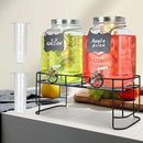 DD&HAPP Gallon Glass Drink Dispensers For Parties 2PACK.1.5Gallon Beverage Dispenser,Glass Drink Dispenser With Stand And Stainless Steel Spigot 100% Leakproof.Lemonade Dispenser With Ice Cylinder. by CozyNest Decor