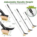 Walensee 3-in-1 Crack Weeder & Moss Remover Brush with 66.5-Inch Adjustable Handle, Weed Puller with 2 Replaceable Brush Heads and Scraper for Deck, Patio, Walkway, Driveway Crevice Cleaning Tool by GreenHaven Gardens