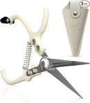 Plant Pruning Shears with Vegan Leather Sheath Garden Trimming Scissors with Belt Holster Bonsai Trimmers Herb Snips Flower Clippers Modern Tools 2 Piece Bundle (Cream Pruner Beige Sheath) by GreenHaven Gardens