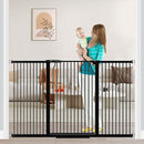 Fairy Baby 40.5" Extra Tall Baby Gate No Drill, 54.8"-60.2" Extra Wide Dog Pet Gate, Safety Child Toddler Gate, Metal Tension Auto Close No Climb Fence Barrier Pet Cat Gate for Stairs Doorway, Black by TinyTreasures Baby Boutique