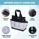 WORKPRO Garden Tool Bag, 9 Pockets Gardening Bag, Heavy Duty Oxford Garden Tote Caddy (Tools NOT Included), 12" x 12" x 6" (Floral White) by GreenHaven Gardens