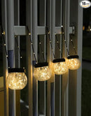 PARTPHONER Solar Lanterns Solar Lights Outdoor Waterproof 18-Pack, Solar Powered Hanging Lights Cracked Glass Hanging Globes for Christmas Decoration, Shepherd Hook, Garden Tree Ornaments by CozyNest Decor