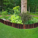 2 Pack Garden Wooden Fence Anti-Corrosive Outdoor Landscape Edging Flexible Decorative Border with a Pair of Gloves for Garden Yard Flower Tree Fence - 7.9'' H x 47'' L by GreenHaven Gardens